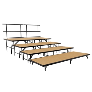 National Public Seating SST364LHB 4-Level Seated Riser Straight Stage Section, Hardboard (36" Deep Tiers) choral risers, band risers, school risers, seated risers, S3632HB, S3624HB, S3616HB, S368HB