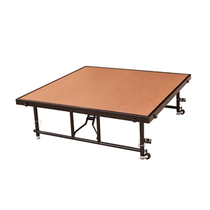 National Public Seating TFXS48481624HB TransFix 4x4 Stage Panel, 16"-24" Height Adjustable, Hardboard 4x4 staging platform, stage deck, wheels, wheeled, casters
