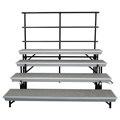 National Public Seating TransPort 4-Level Straight Choral Riser and Guard Rail Bundle