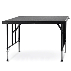 National Public Seating TransFix 4x4 Stage Panel,  24"-32" Height Adjustable, Carpet 4x4 staging platform, stage deck, wheels, wheeled, casters, nps, national public seating
