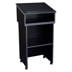 Oklahoma Sound 22/112 Tabletop Lectern and Base, Black oklahoma sound, tabletop lectern, floor lectern, av cart, rolling lectern, combo lectern