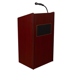 Oklahoma Sound 6010 Aristocrat Sound Lectern, Mahogany  lectern, wired podium, wired lectern, podium with microphone, podium speakers