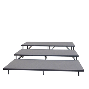 Staging 101 3-Tier 8 Wide Seated Riser Straight Section (48" Deep Tiers) choral risers, chorus risers, choir risers, standing risers, seated risers, band risers, school risers, choir stage risers