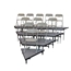 Staging 101 4-Tier Seated Riser Wedge/Stage Pie Section (48" Deep Tiers) - S4WS