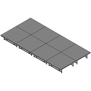 Staging 101 8x16 Portable Stage with Wheels, 24"-32" High (4x4 Units) 4x4 staging platform, stage deck, wheeles, wheeled, casters