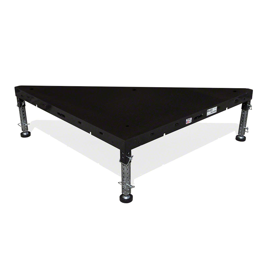 Biljax ST8100 4' Right Triangle Portable Stage Unit, Black Poly Ripple Plywood BJX-ST4T-BPP