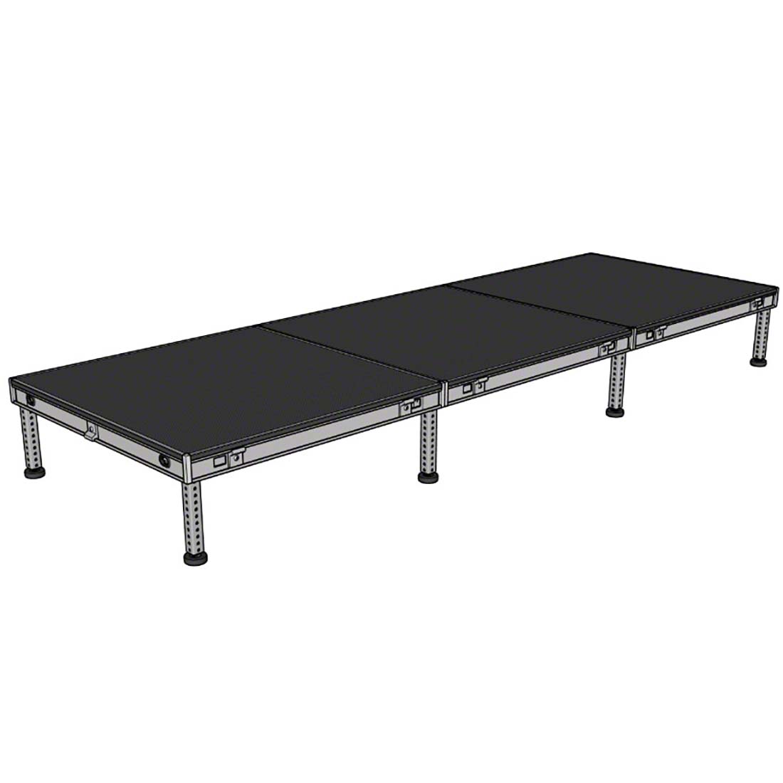 Biljax AS2100 4'x12' Portable Stage Kit (3 - 4'x4' Decks) BJX-AS44-4X12