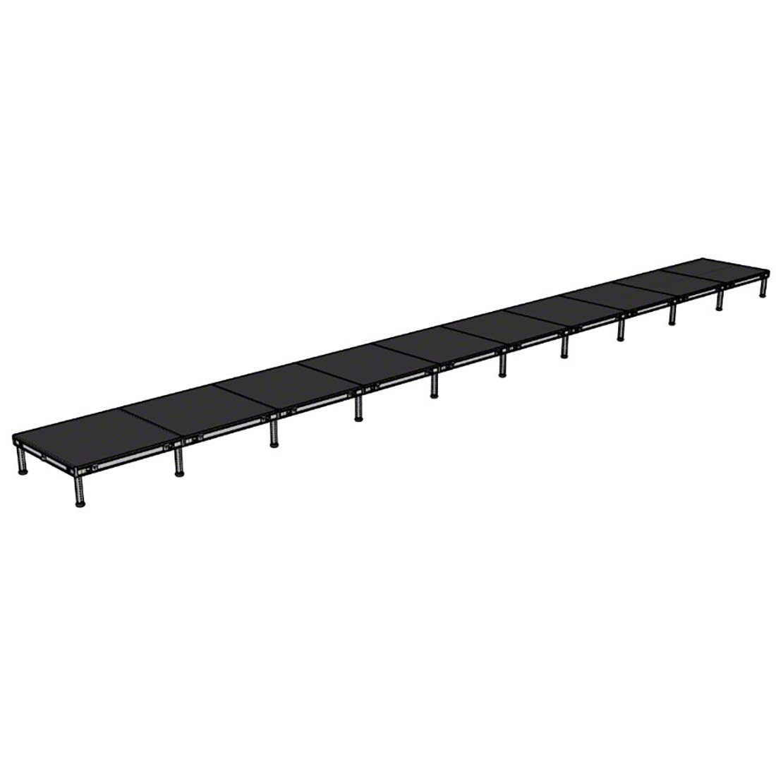 Biljax AS2100 4'x40' Portable Stage Kit (10 - 4'x4' Decks) BJX-AS44-4X40