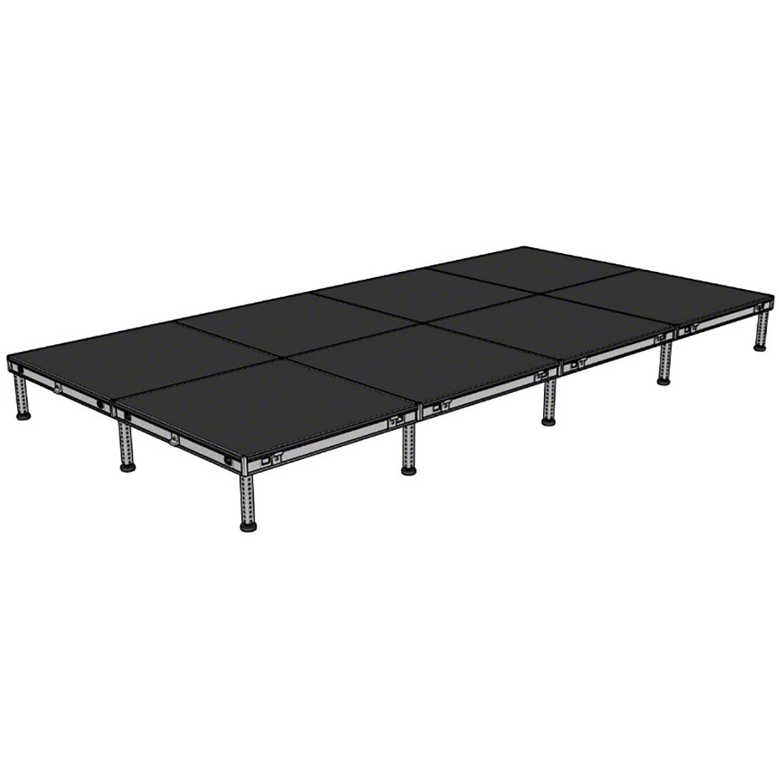 Biljax AS2100 8'x16' Portable Stage Kit (8 - 4'x4' Decks) BJX-AS44-8X16