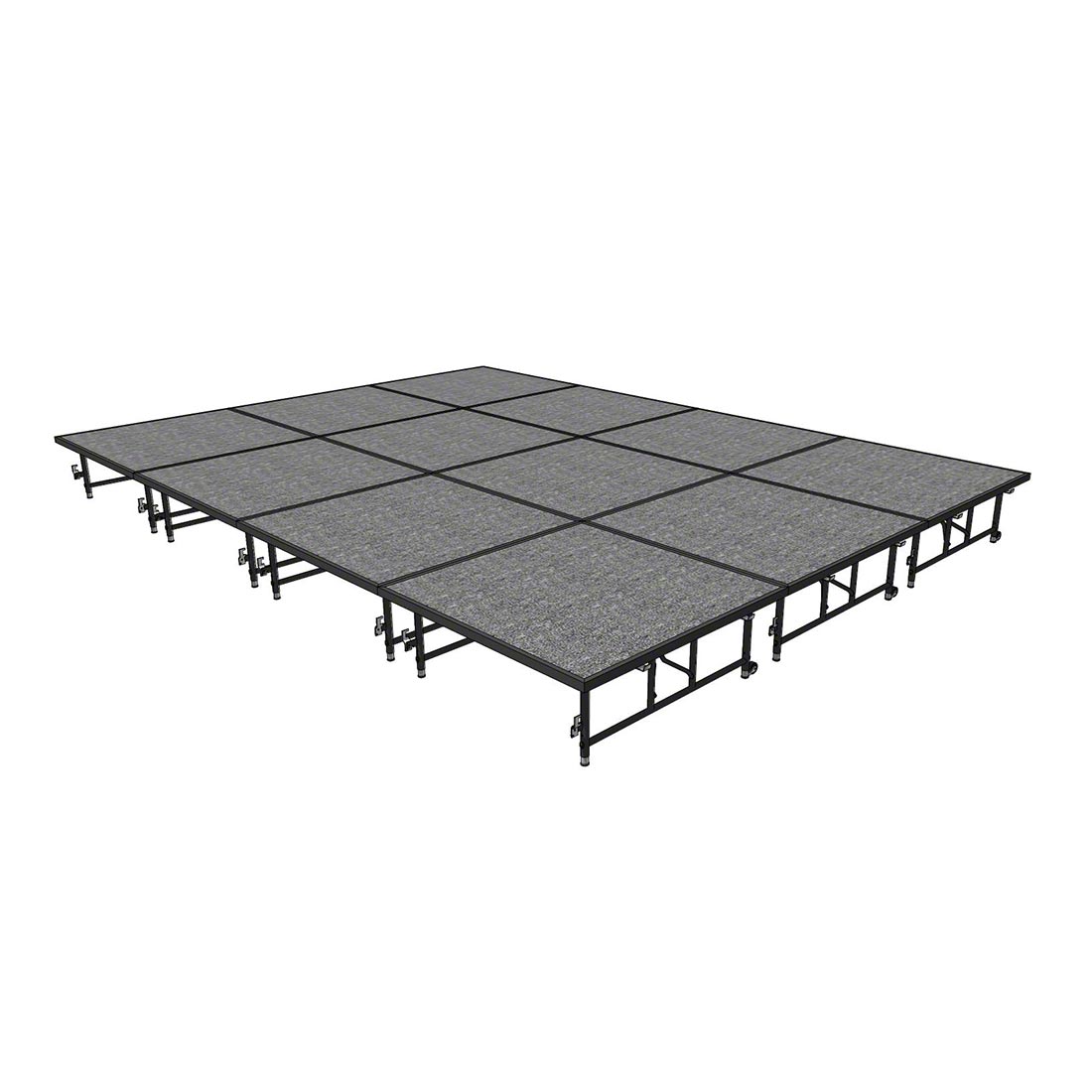 Midwest Folding TransFold 12'x16' Dual-Height Portable Stage Kit, 16"-24" High (4'x4' Units) 