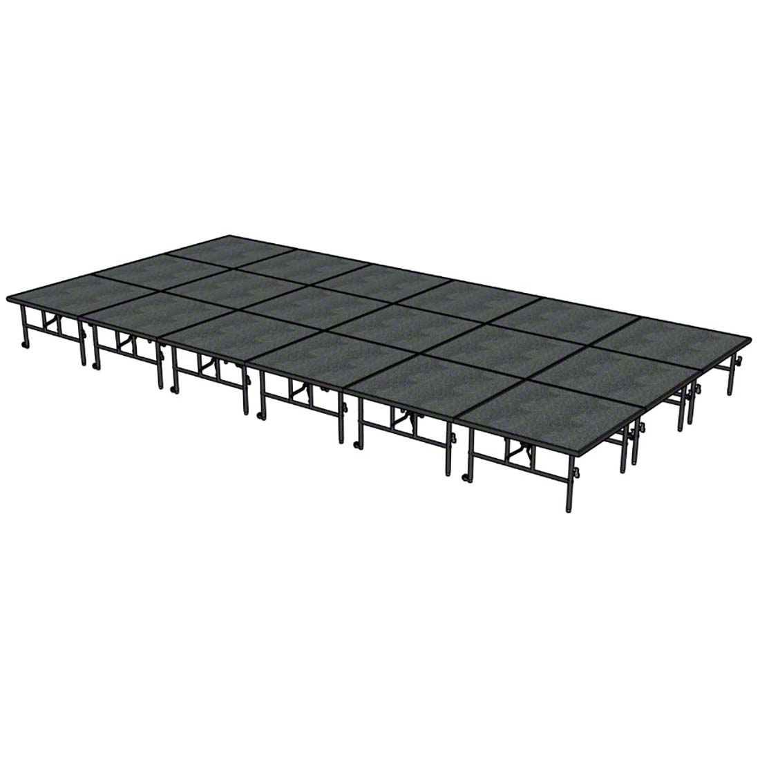 Midwest Folding TransFold 12'x24' Dual-Height Portable Stage Kit, 24"-32" High (4'x4' Units)