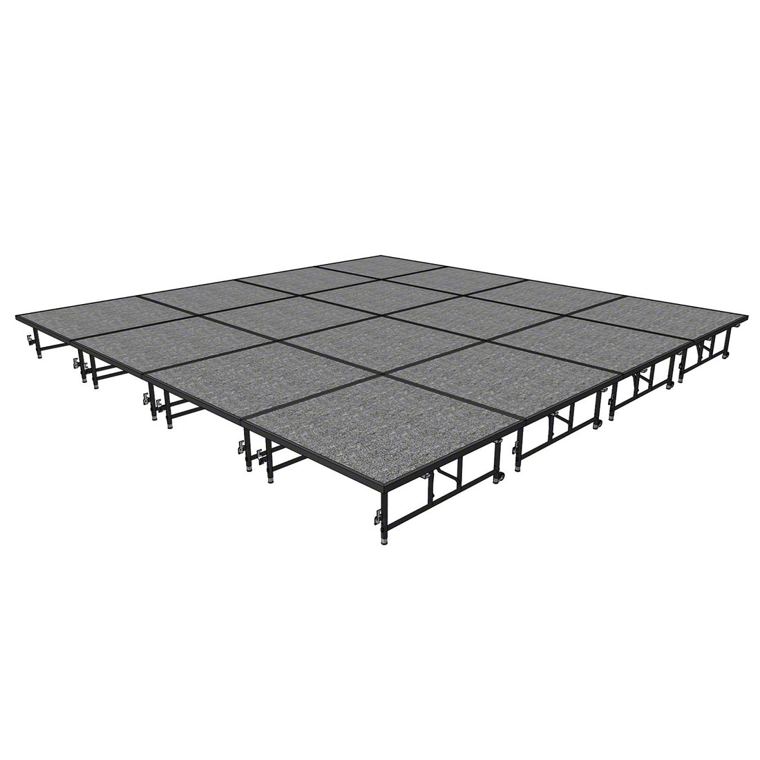 Midwest Folding TransFold 16'x16' Dual-Height Portable Stage Kit, 16"-24" High (4'x4' Units)