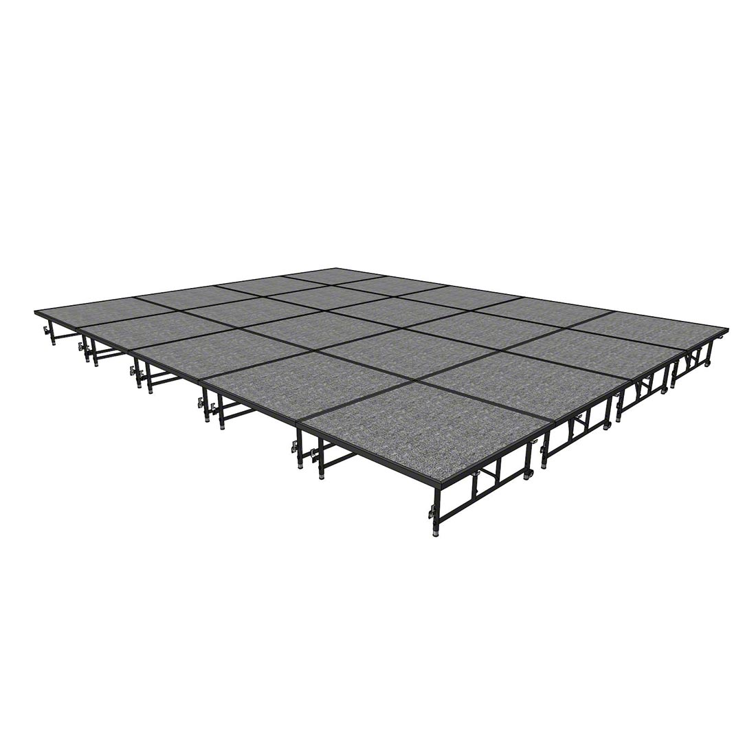 Midwest Folding TransFold 16'x20' Dual-Height Portable Stage Kit, 16"-24" High (4'x4' Units)
