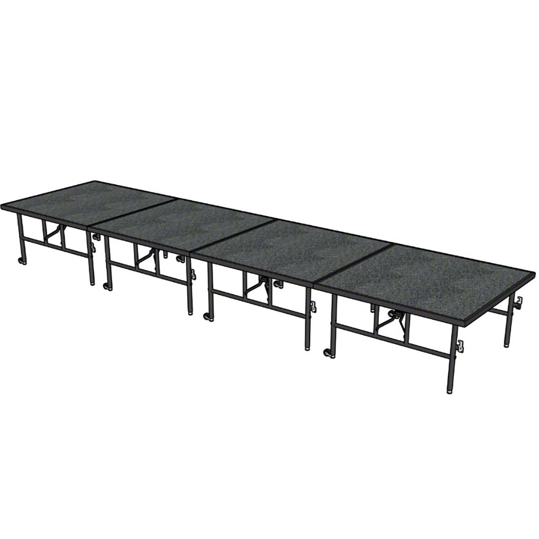 Midwest Folding TransFold 4'x16' Dual-Height Portable Stage Kit, 24"-32" High (4'x4' Units)