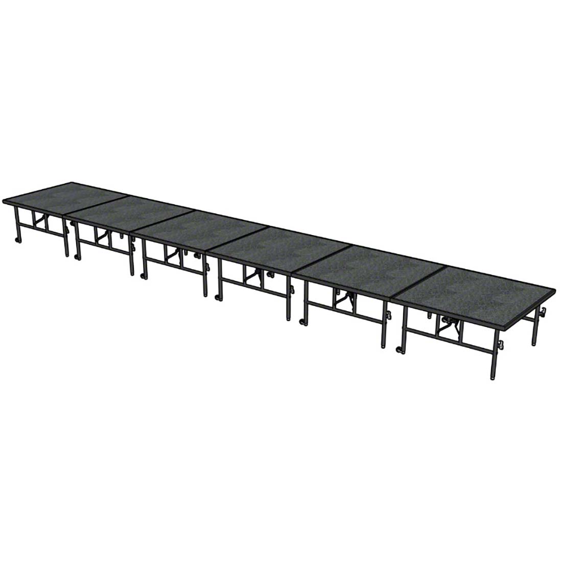 Midwest Folding TransFold 4'x24' Dual-Height Portable Stage Kit, 24"-32" High (4'x4' Units)