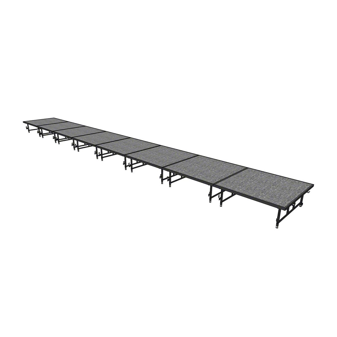 Midwest Folding TransFold 4'x32' Dual-Height Portable Stage Kit, 16"-24" High (4'x4' Units)