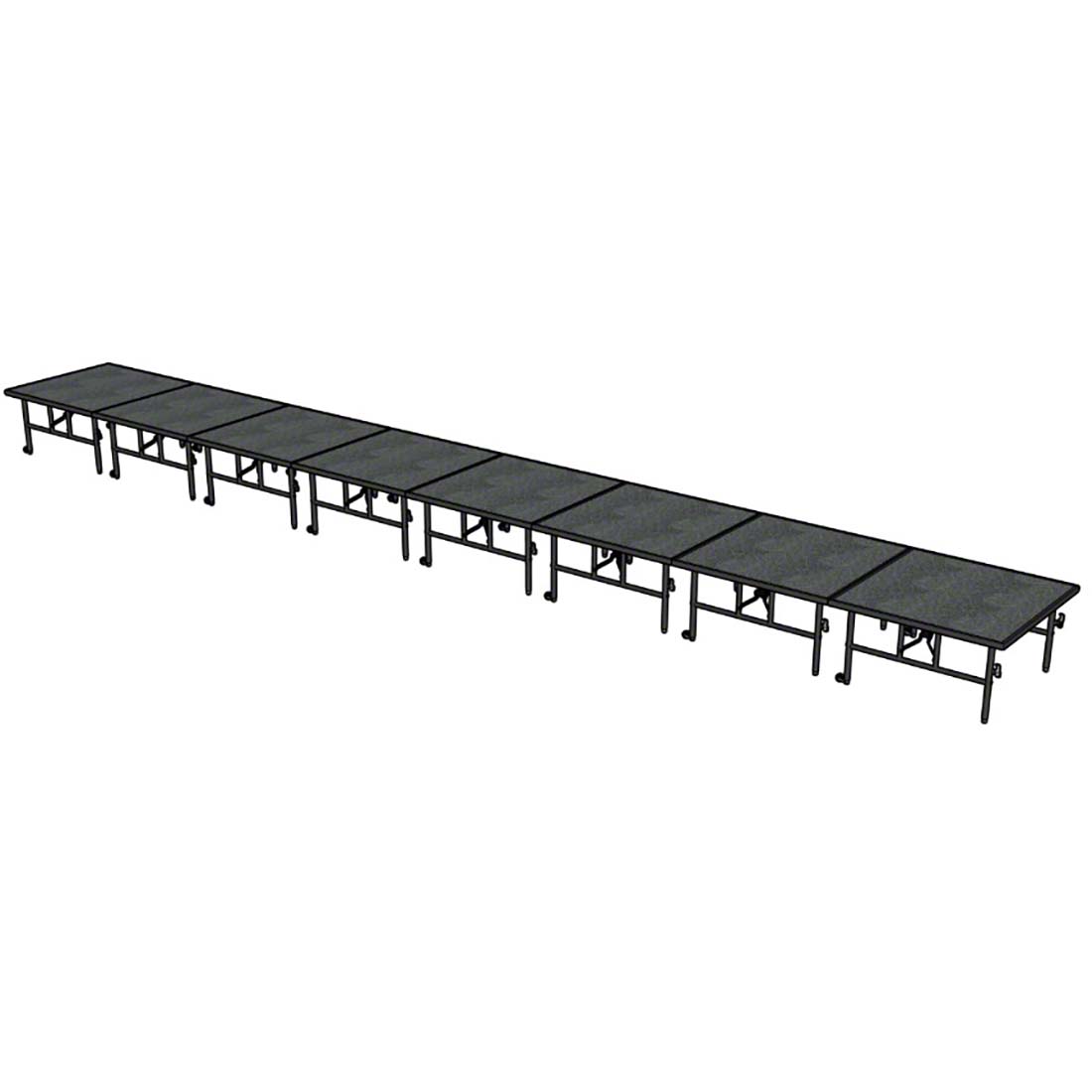 Midwest Folding TransFold 4'x32' Dual-Height Portable Stage Kit, 24"-32" High (4'x4' Units)