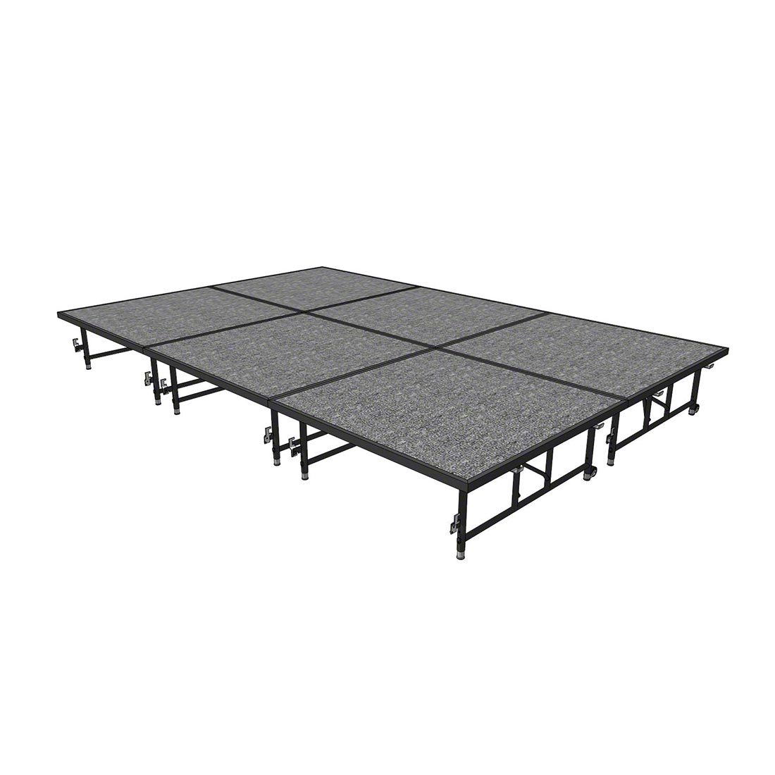 Midwest Folding TransFold 8'x12' Dual-Height Portable Stage Kit, 16"-24" High (4'x4' Units)