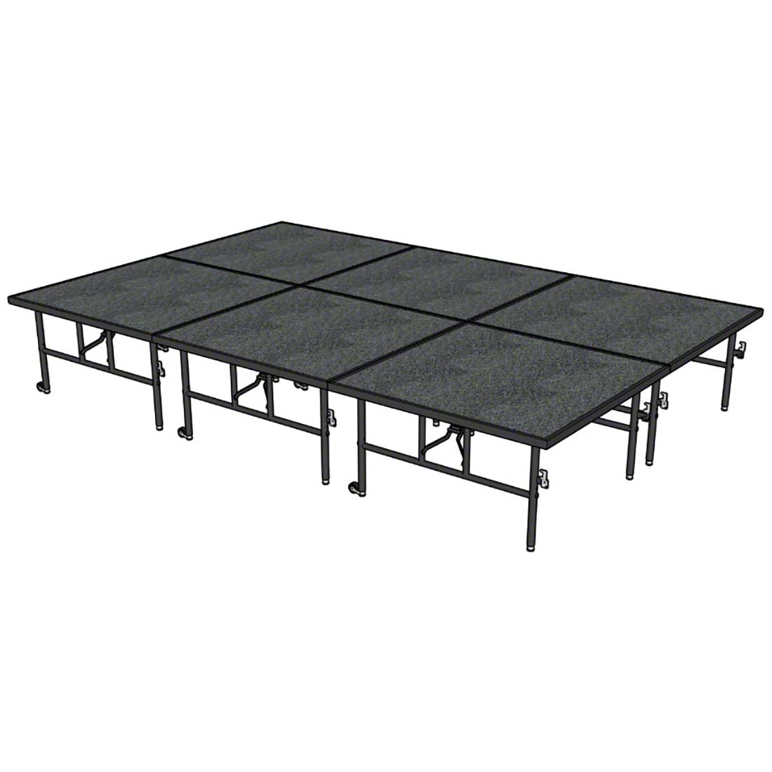 Midwest Folding TransFold 8'x12' Dual-Height Portable Stage Kit, 24"-32" High (4'x4' Units)