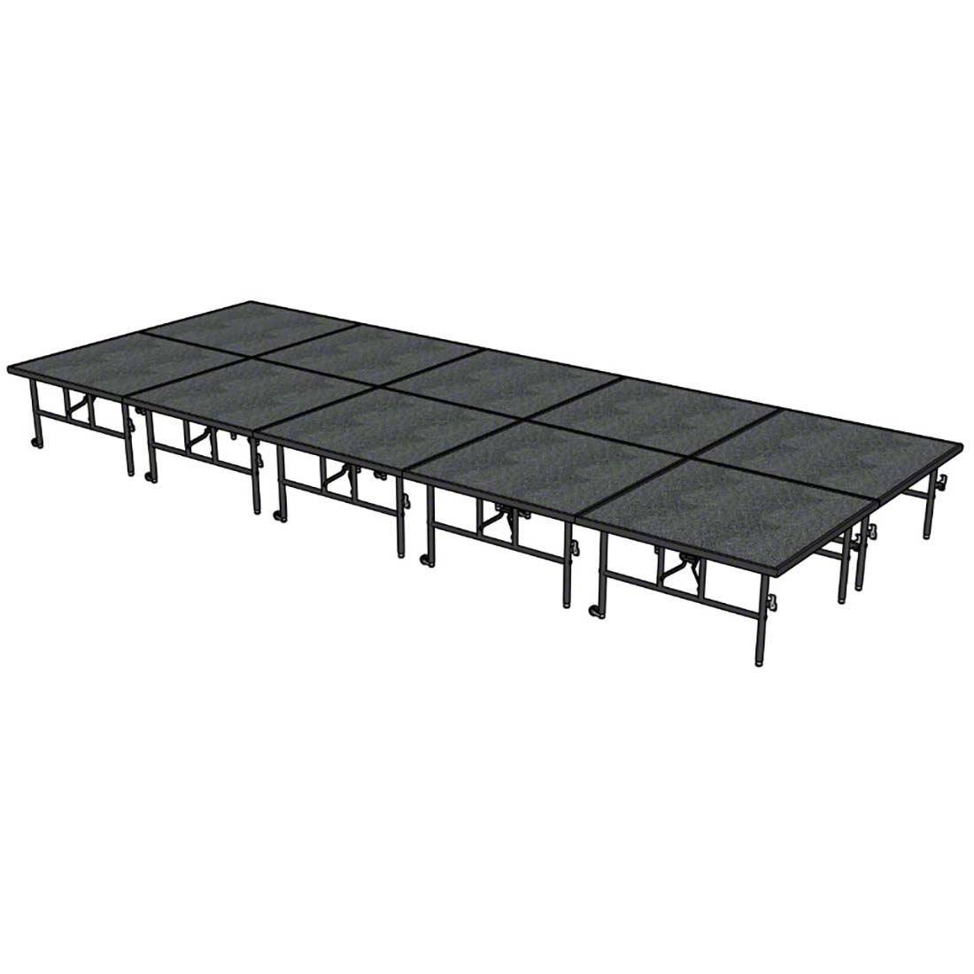 Midwest Folding TransFold 8'x20' Dual-Height Portable Stage Kit, 24"-32" High (4'x4' Units)