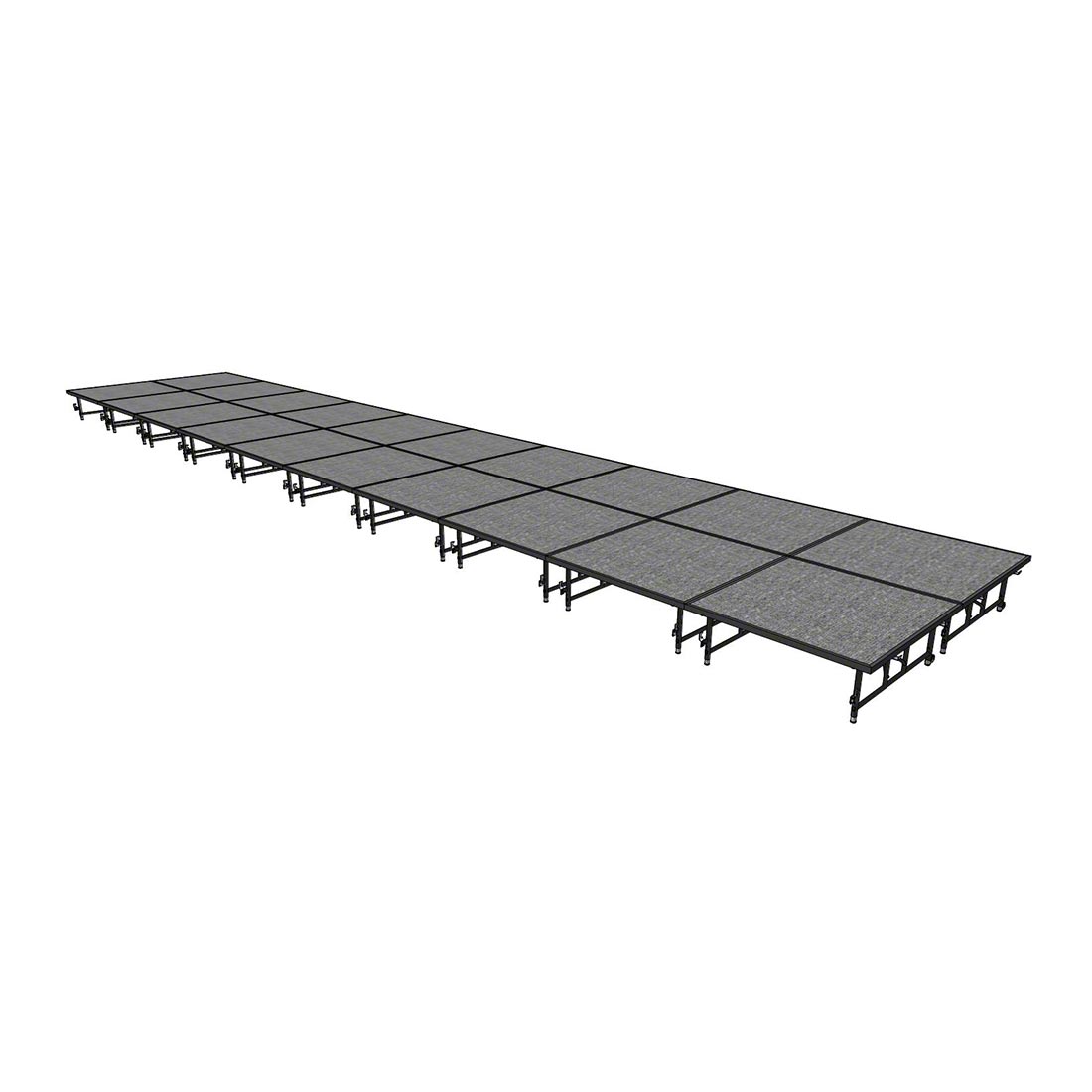 Midwest Folding TransFold 8'x40' Dual-Height Portable Stage Kit, 16"-24" High (4'x4' Units)