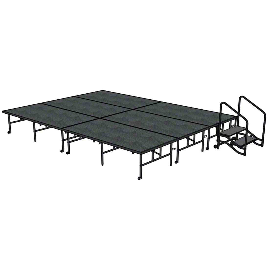 Midwest Folding TransFold 12'x16' Dual-Height Stage with Step, 24