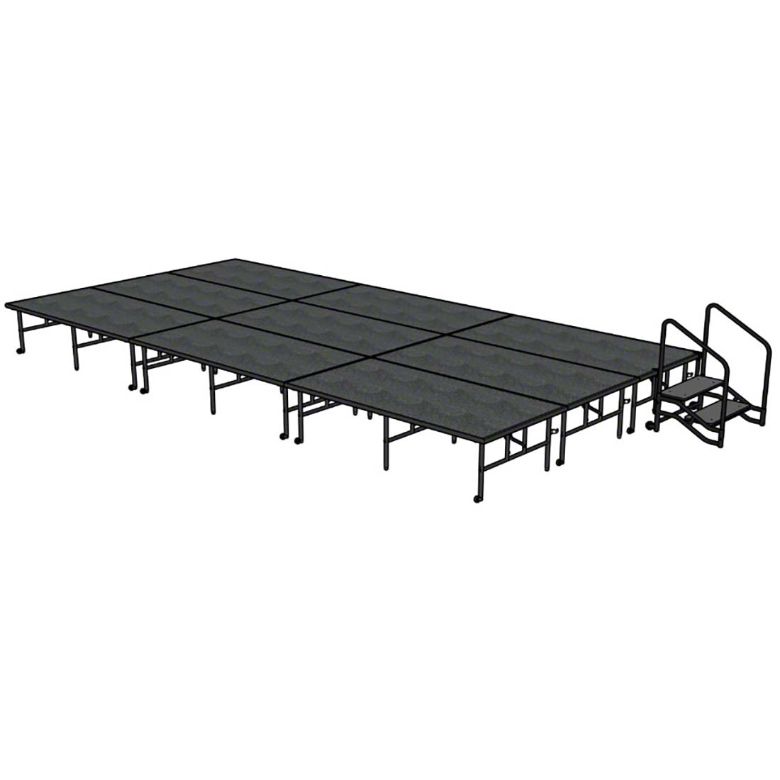 Midwest Folding TransFold 12'x24' Dual-Height Stage with Step, 24