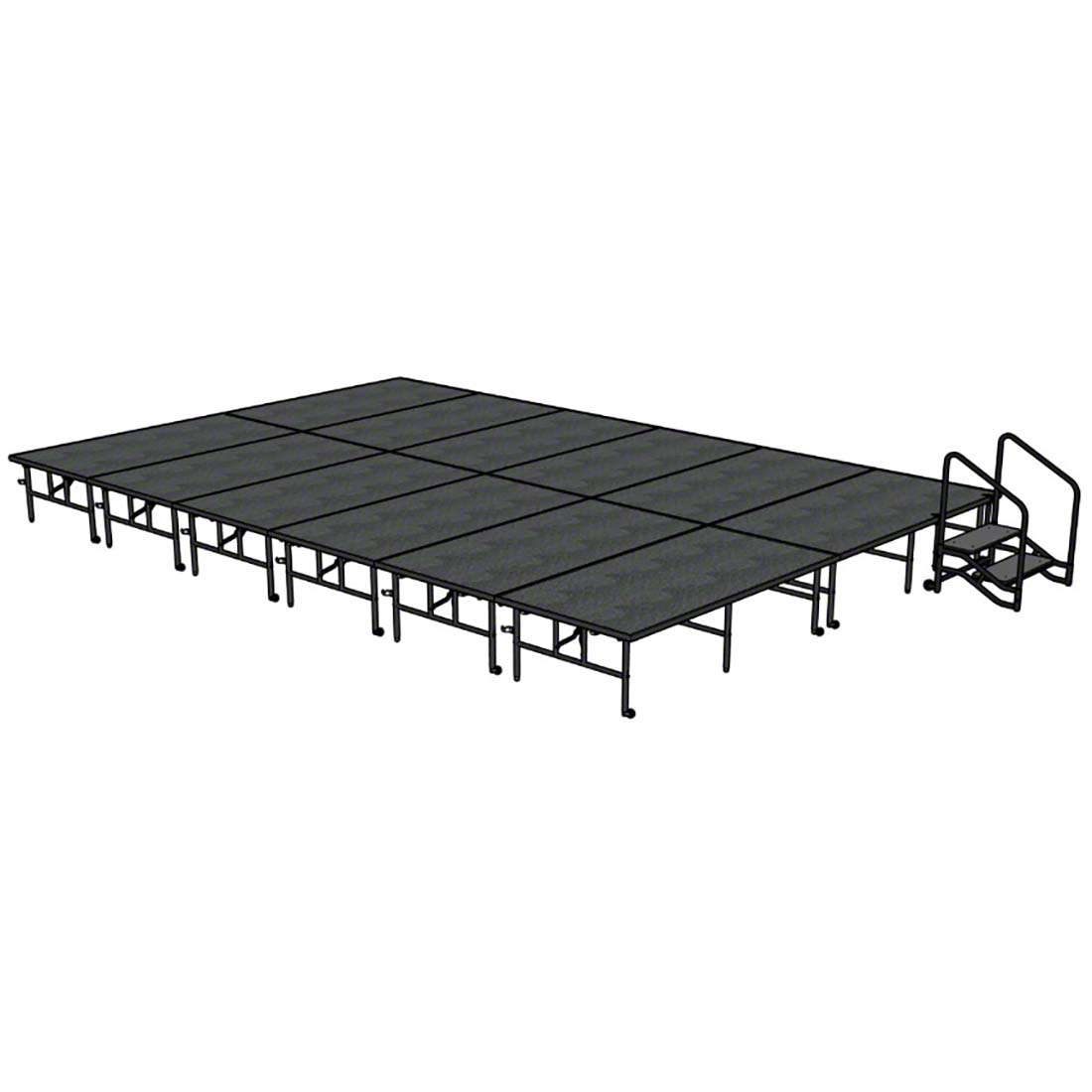 Midwest Folding TransFold 16'x24' Dual-Height Stage with Step, 24