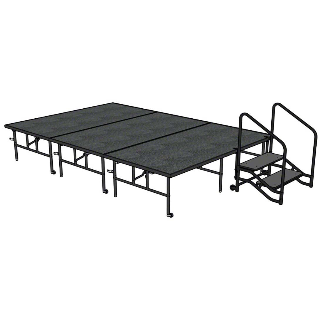 Midwest Folding TransFold 8'x12' Dual-Height Stage with Step, 24