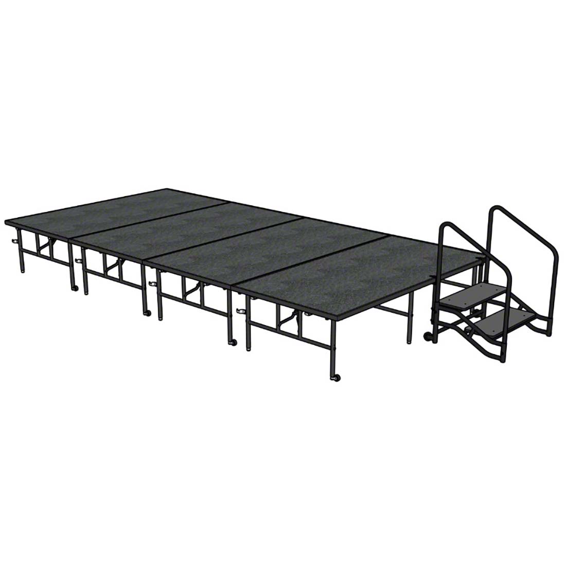 Midwest Folding TransFold 8'x16' Dual-Height Stage with Step, 24