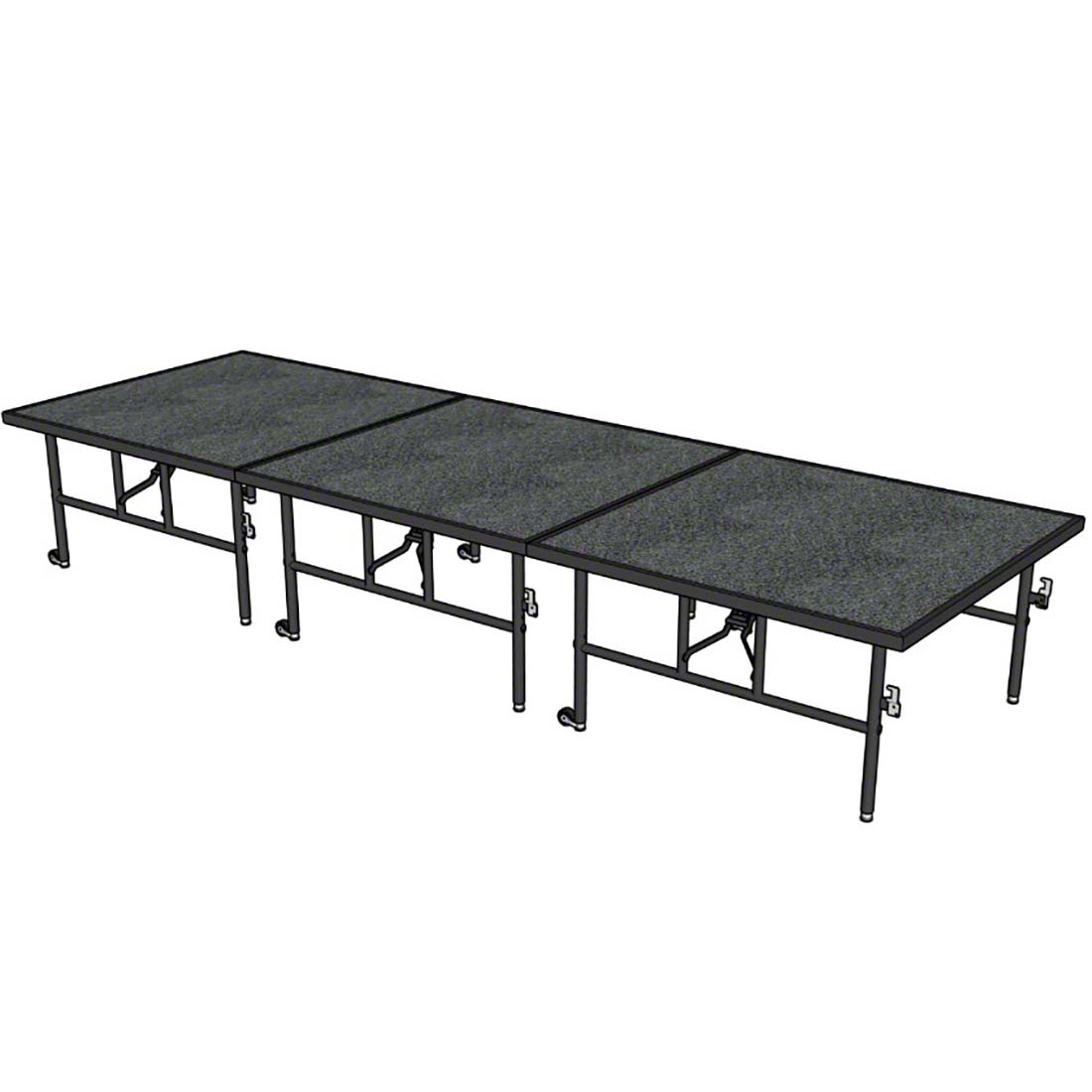 Midwest Folding TransFold 4'x12' Dual-Height Portable Stage Kit, 24"-32" High (4'x4' Units)