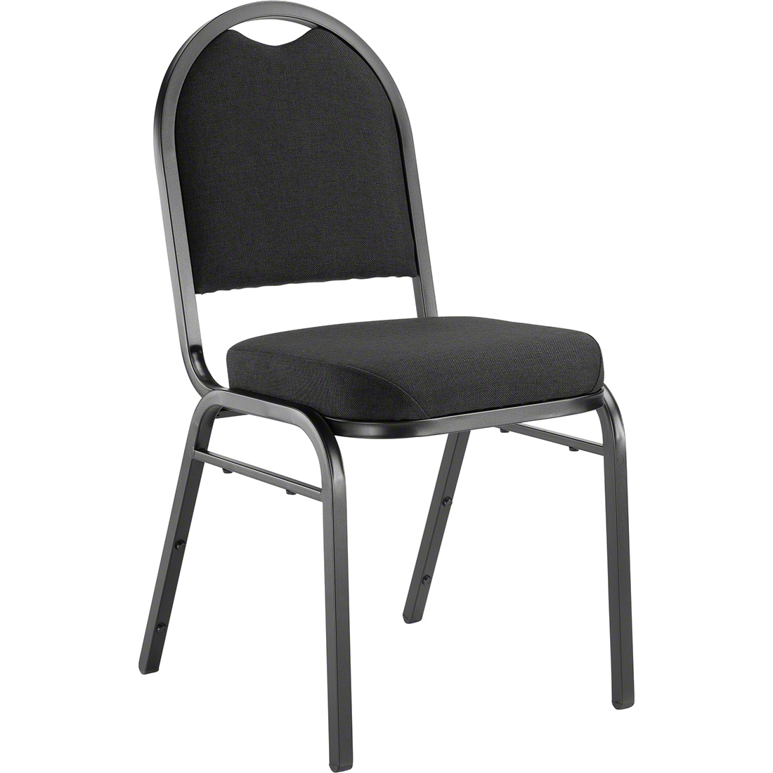 National Public Seating 9260-BT Premium Fabric Stack Chair, Ebony Black/Black Sandtex