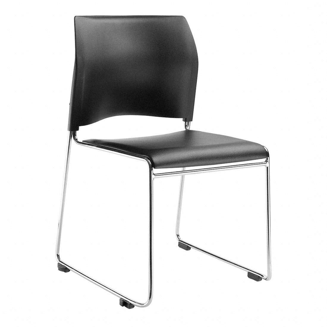 National Public Seating 8710 Cafetorium Plush Vinyl Stack Chair, Black NPS-8710-11-10