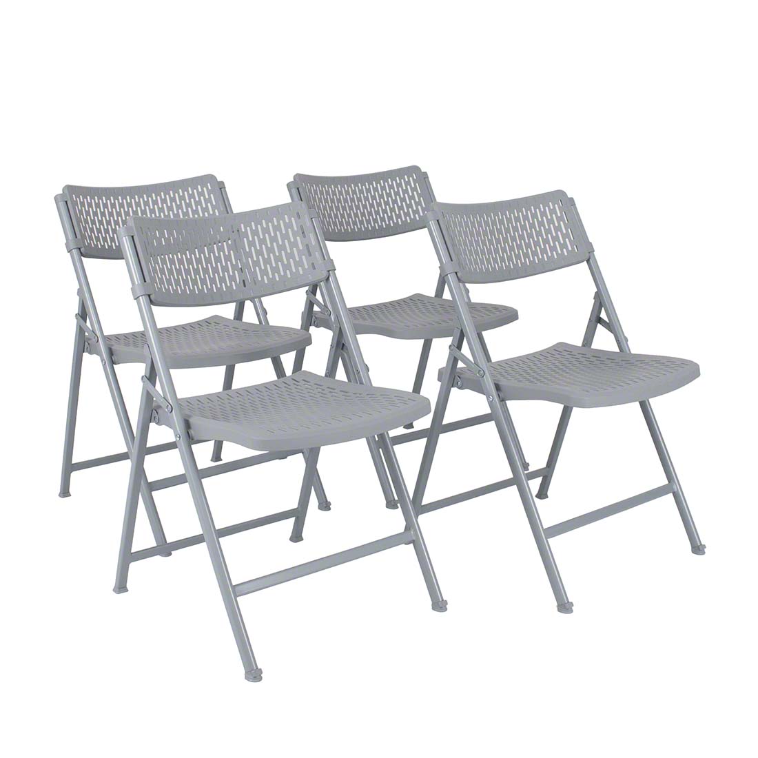 National Public Seating 1412 Airflex Premium Polypropylene Folding Chair, Platinum (4-pack) NPS-1412
