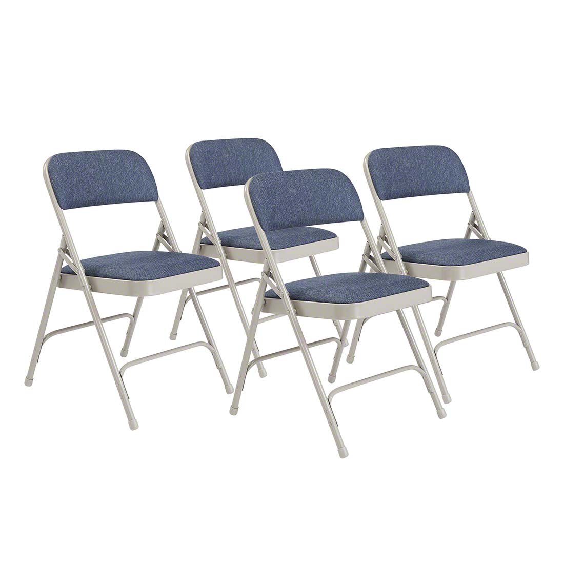 National Public Seating 2205 Fabric Premium Folding Chair, Imperial Blue/Grey (4-pack)