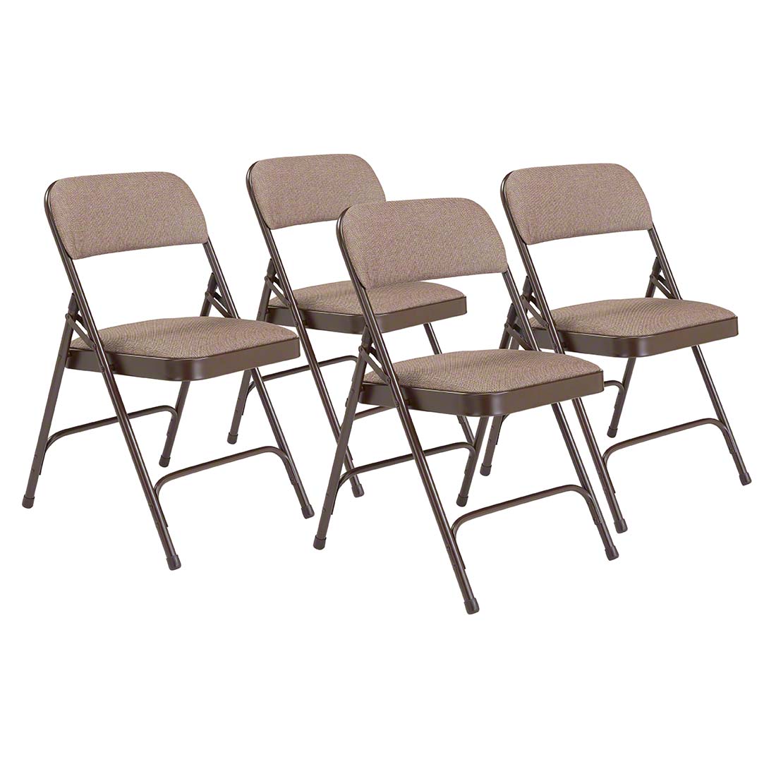 National Public Seating 2207 Fabric Premium Folding Chair, Russet Walnut (4-pack)