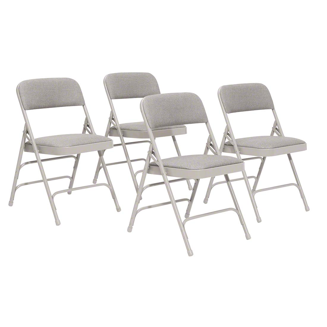 National Public Seating 2302 Fabric Premium Triple Brace Folding Chair, Greystone (4-pack)