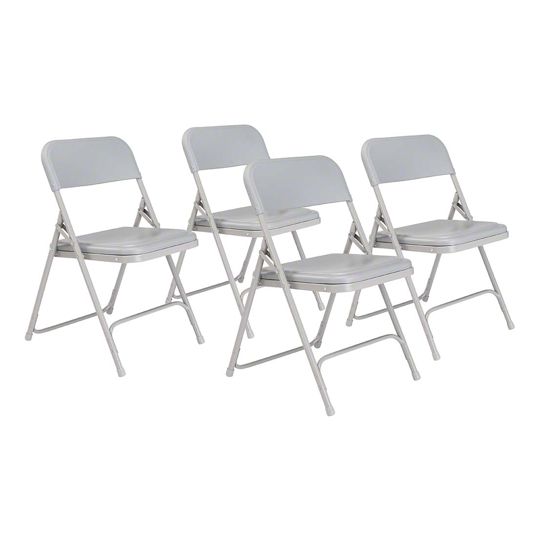 National Public Seating 802 Premium Lightweight Plastic Folding Chair, Grey (4-pack) NPS-802