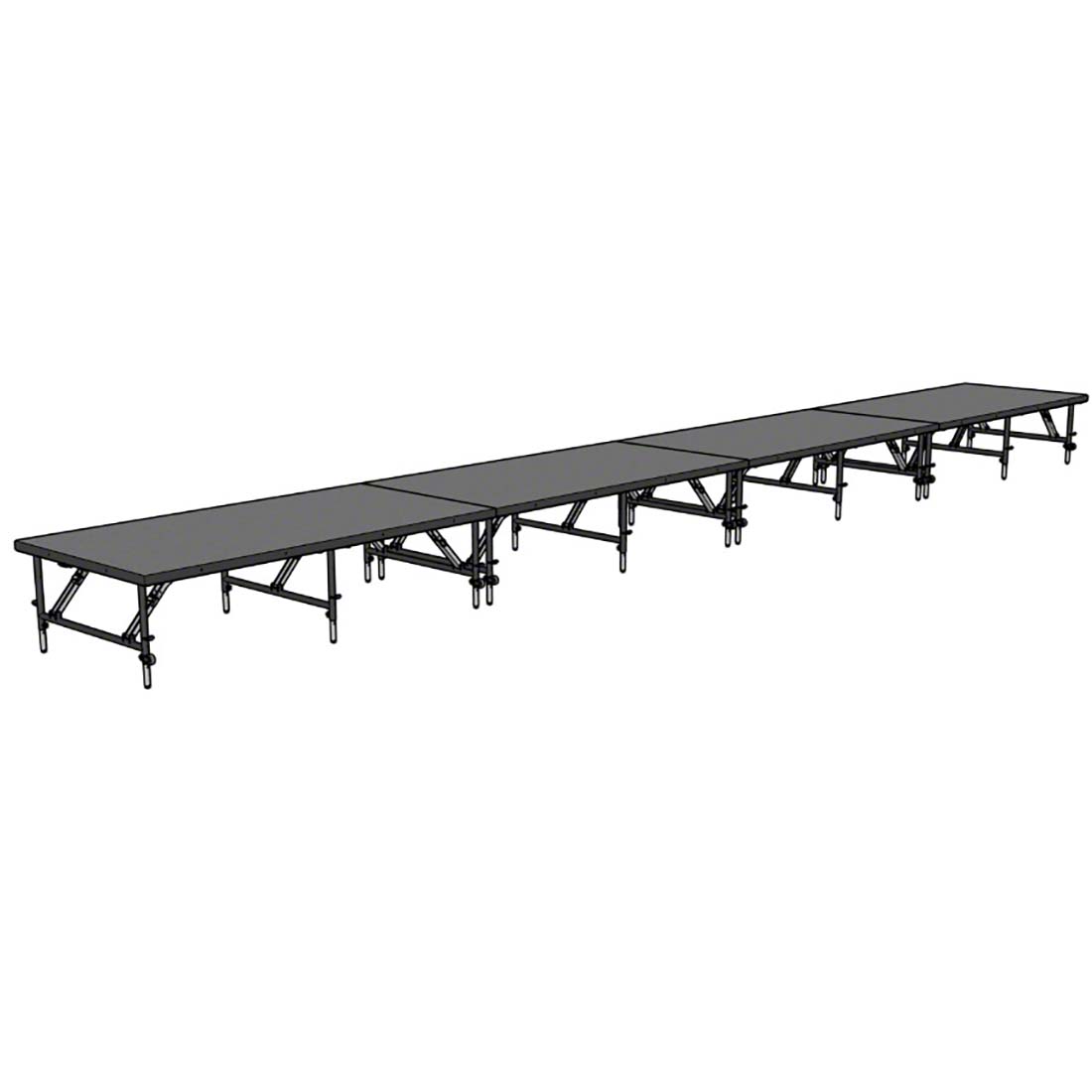 Staging 101 4'x32' Portable Stage, 24"-32" Adjustable Height