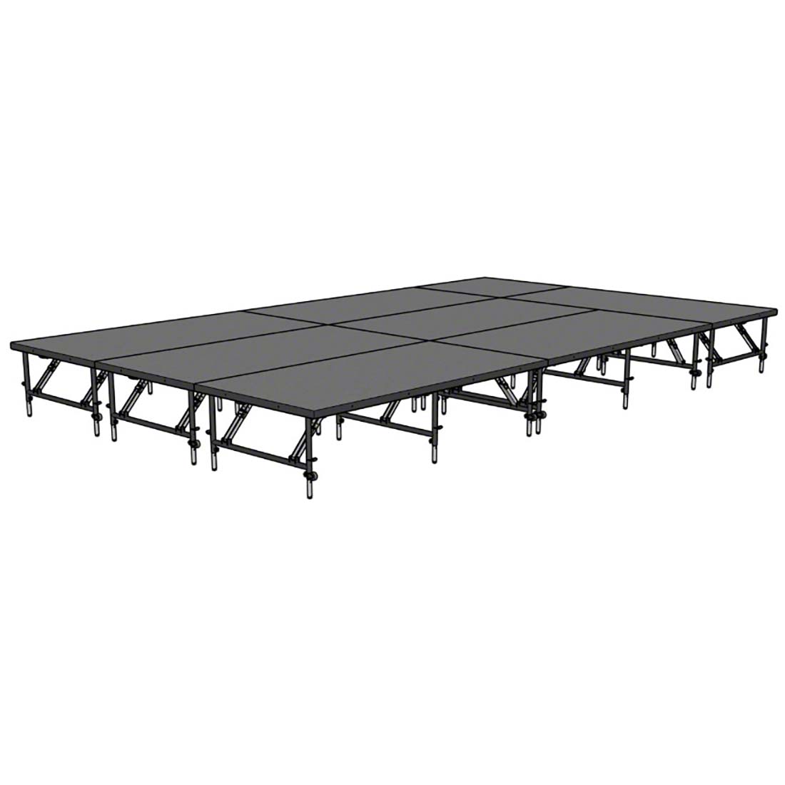 Staging 101 12'x20' Portable Stage, 24"-32" Adjustable Height