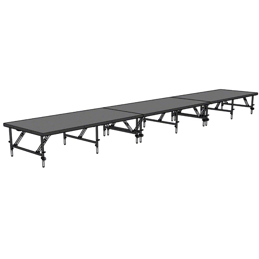 Staging 101 4'x24' Portable Stage, 24"-32" Adjustable Height