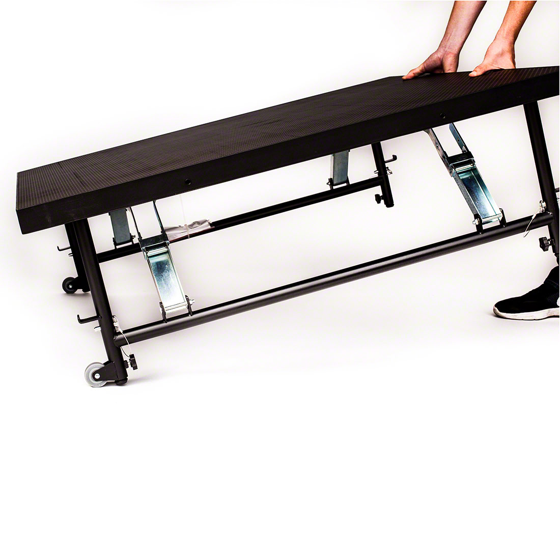 Staging 101 4'x16' Portable Stage with Wheels, 16"-24" High (4'x4' Units)  - SDS44-6416-4X16