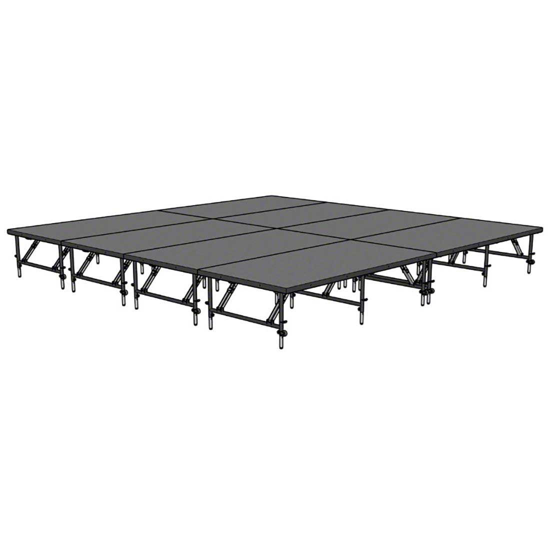 Staging 101 16'x16' Portable Stage, 24"-32" Adjustable Height