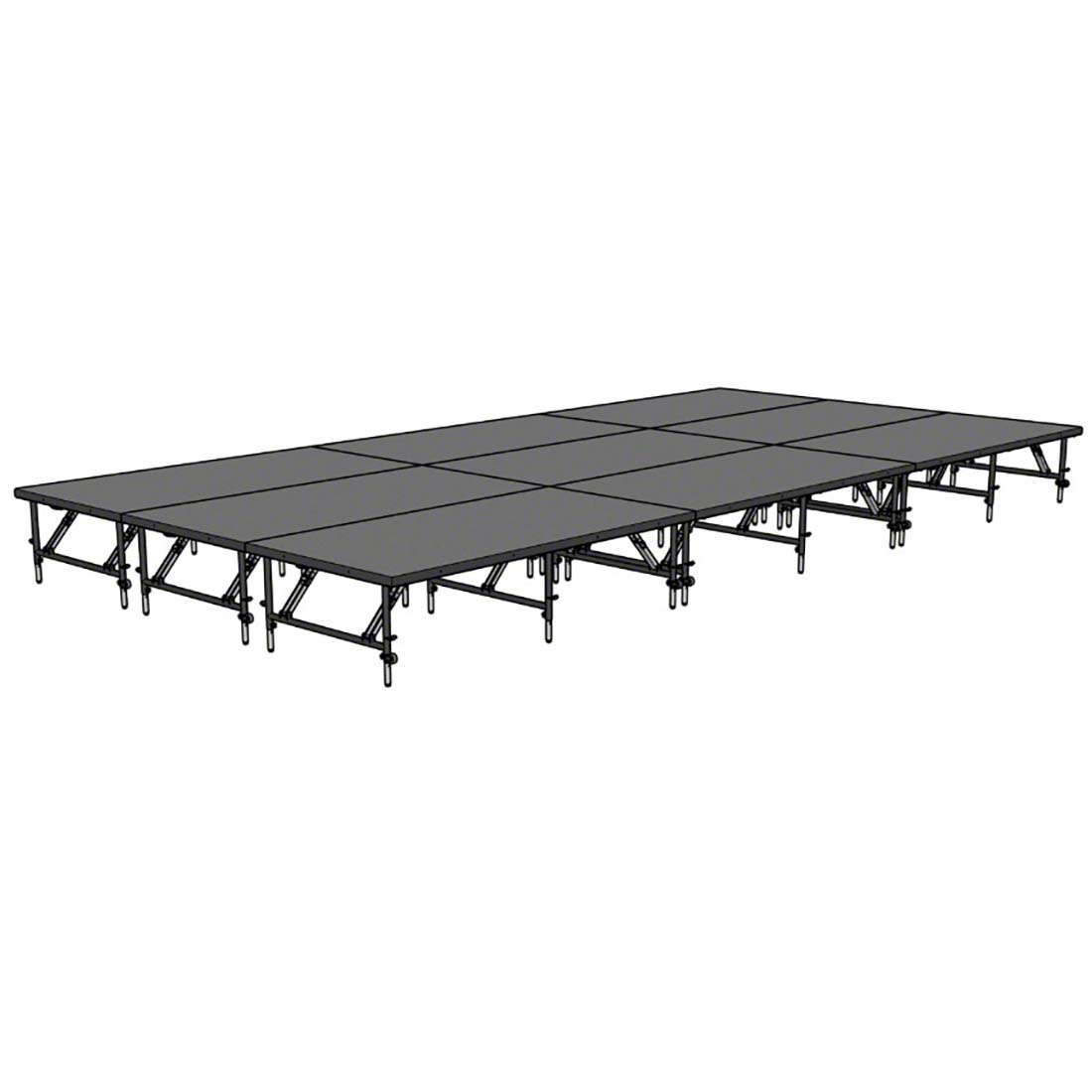 Staging 101 12'x24' Portable Stage, 24"-32" Adjustable Height