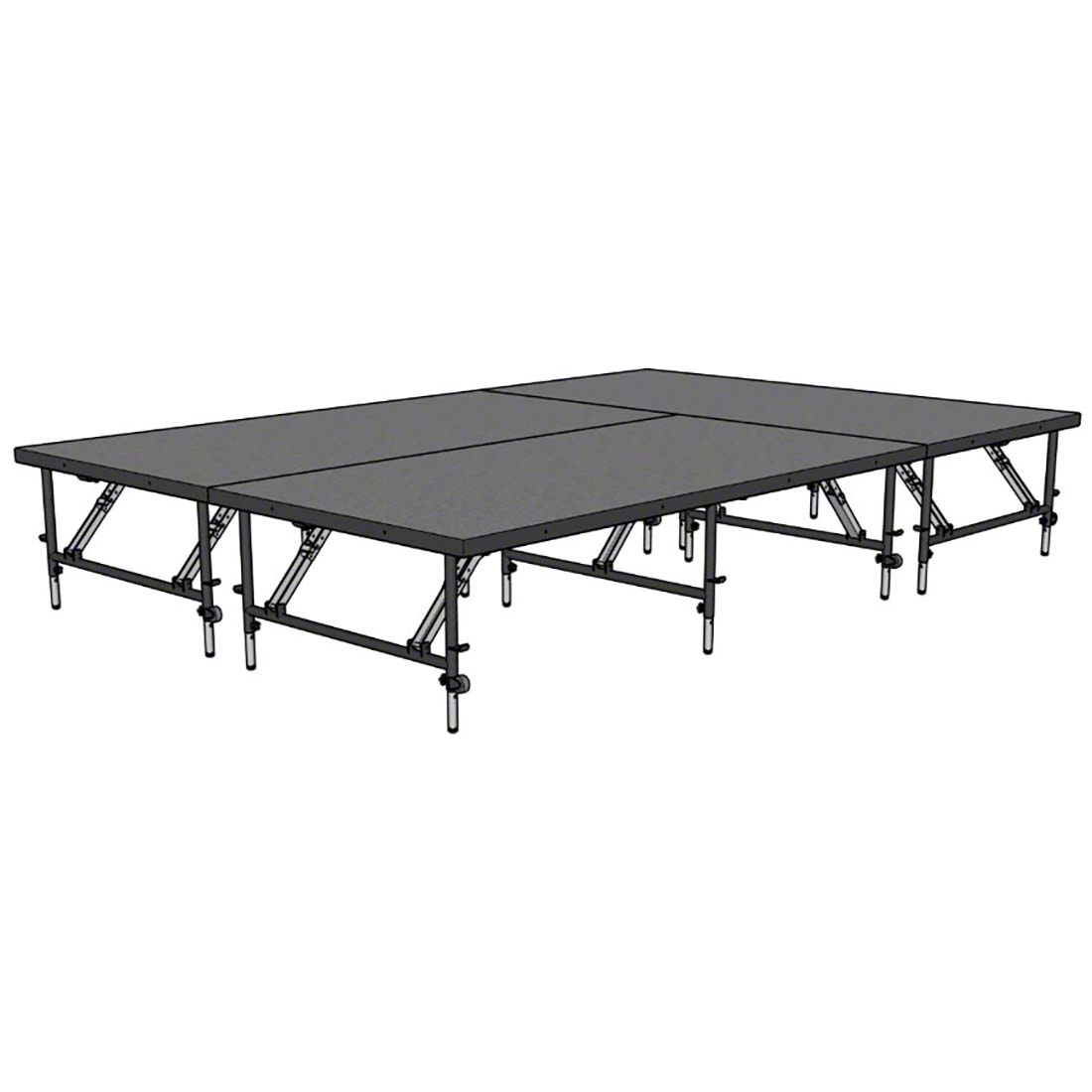 Staging 101 8'x12' Portable Stage, 24"-32" Adjustable Height