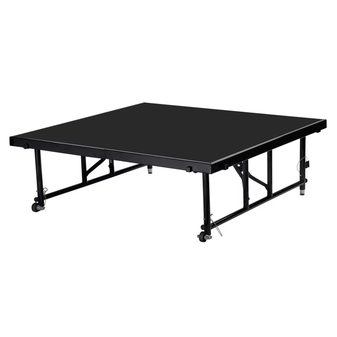 National Public Seating TransFix 4x4 Stage Panel, 24"-32" Adjustable-Height with PolyDeck Surface 4x4 staging platform, stage deck, wheels, wheeled, casters