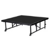 National Public Seating TransFix 4'x4' Stage Panel, 16"-24" Adjustable-Height with PolyDeck Surface - DEMO (Minor Surface Blemishes/Dents) 4x4 staging platform, stage deck, wheels, wheeled, casters