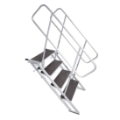 StageQ 4-Step Foldable Adjustable Stair Unit w/ Rail, for 34" High Stage