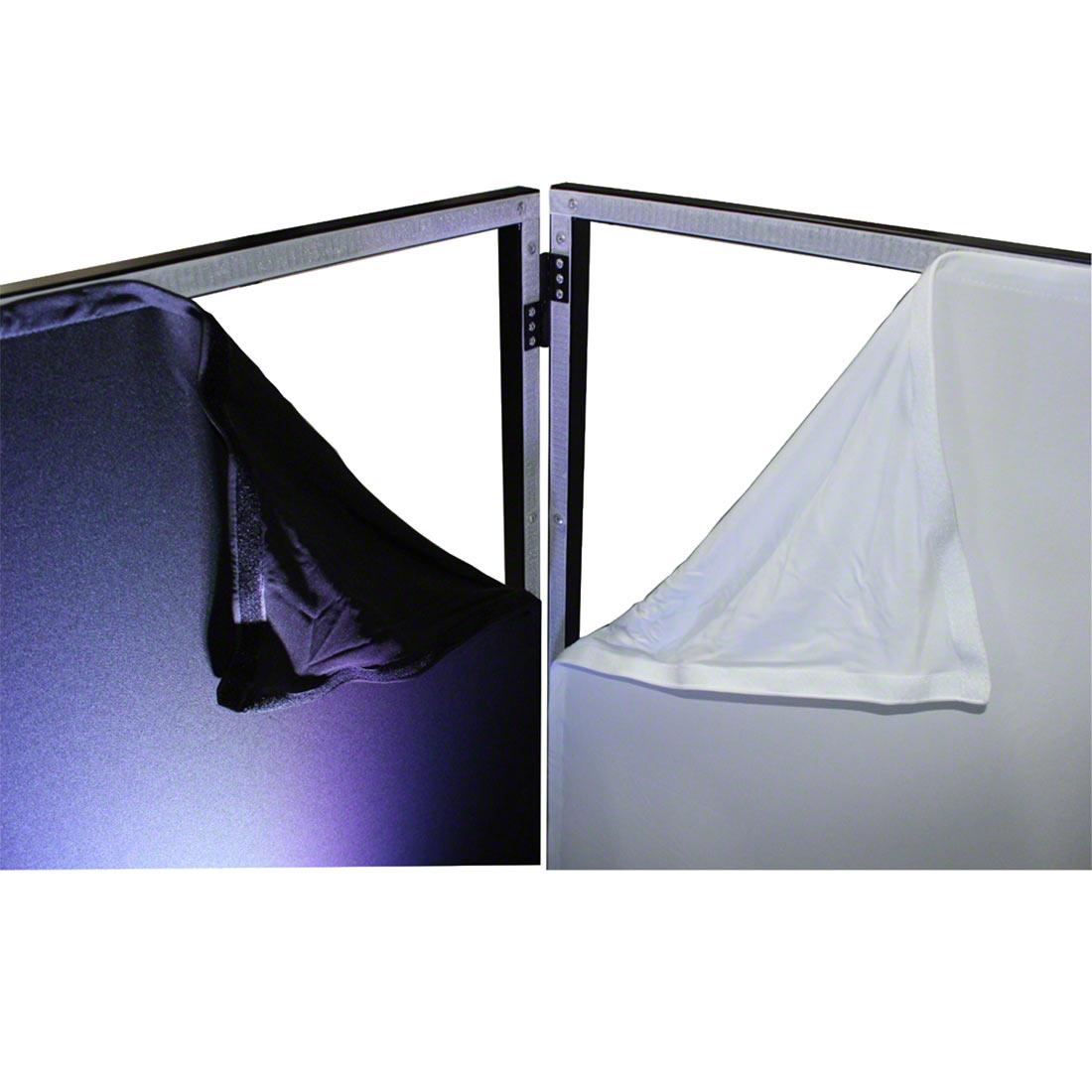 PRORECK DJ Foldable Facade Portable Event Booth Panels 4 Detachable Black  Metal Frame Projector Display Scrim Panel with Carry Bag (black and white)  : : Musical Instruments