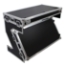 ProX Z-Table Folding DJ Mobile Workstation, Flight Case Style with Wheels, Black/Aluminum - PRX-XS-ZTABLE